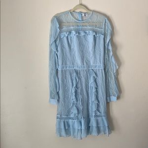 TD blue ruffle dress.